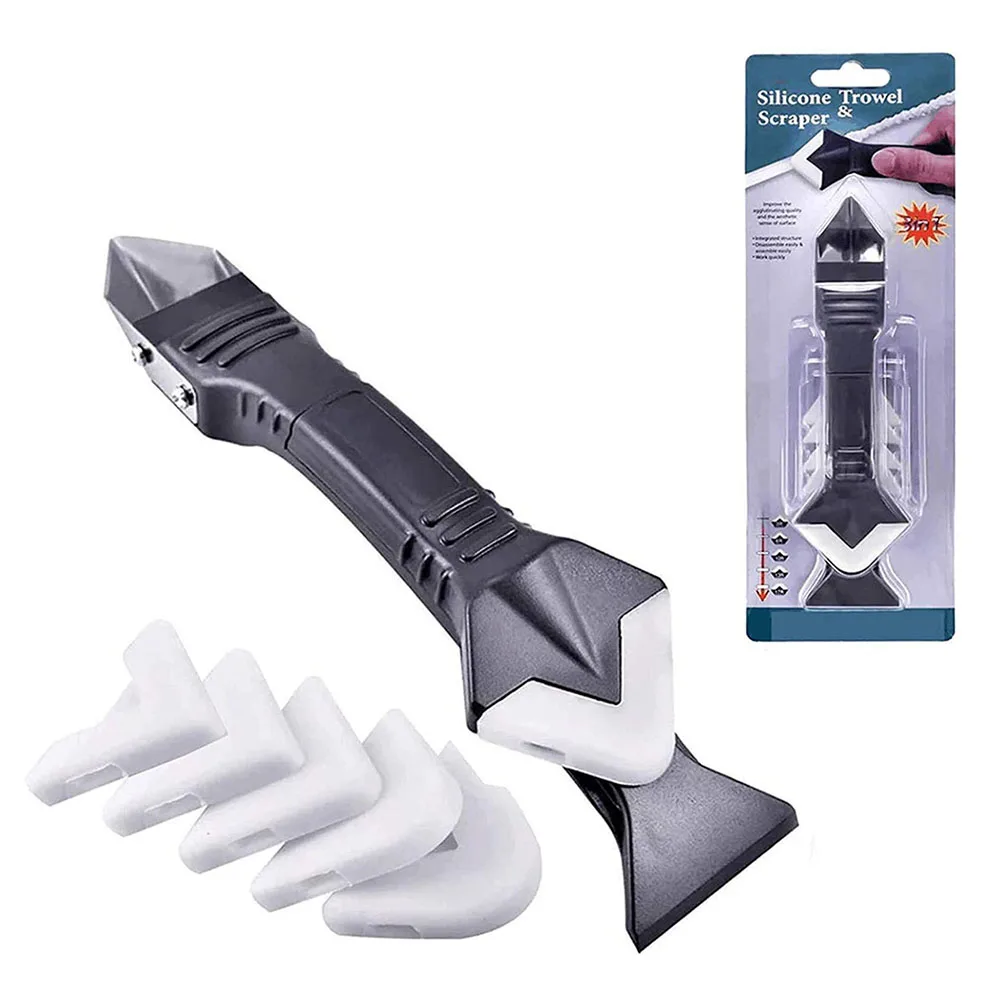 

3-in-1 Sealant Remover Scraper Caulking Finishing Grout Kit Glass Cement Tile Gap Refill Squeegee Floor Angle Seam Spatula Tools