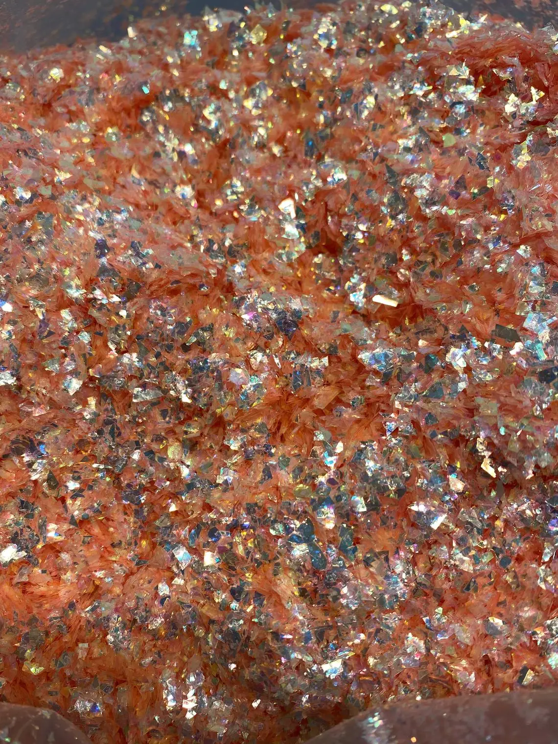 

50g Nail Art Glitter Flakes Irregular Shell AB Orange Confetti (50g Mylar Sheets) flake Holographic flake Iridescent flake