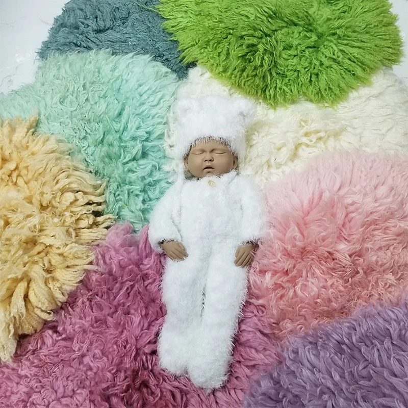 100cm Large Flokati 100% Wool Mat Fotografia Newborn Photography Props Baby Accessories Bebe Rug Blanket Newborn Wraps