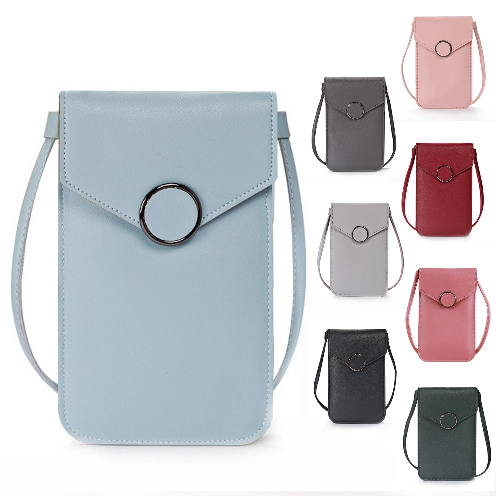 

Touch Screen Cell Phone Purse Smartphone Wallet Leather Shoulder Strap Handbag Women Bag For Iphone Wallet Shoulder Bags 2020