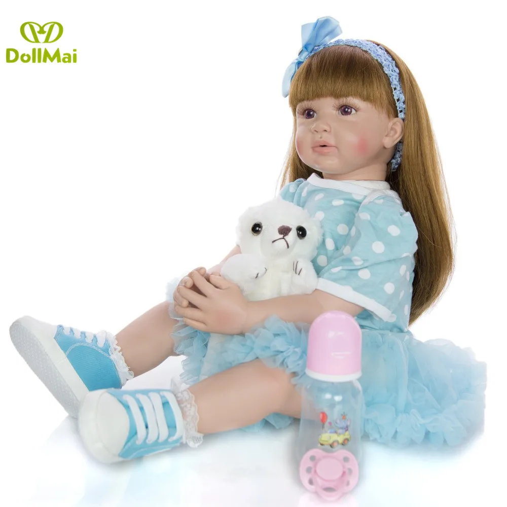 

60 см силиконовая кукла для новорожденных, игрушки, как настоящая виниловая принцесса для малышей, куклы для девочек, bebe Bonecas, подарок на день ...