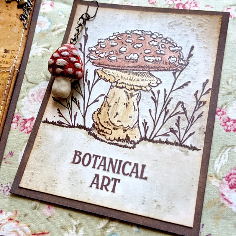 Новинка 2021 прозрачный штамп в стиле ретро с изображением растений и грибов для