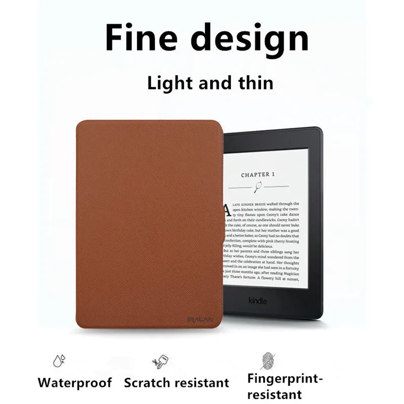 Чехол Slim Cover для электронной книги Amazon Kindle Paperwhite 1/2/3 из кожи, 6 дюймов, с пленкой и стилусом.