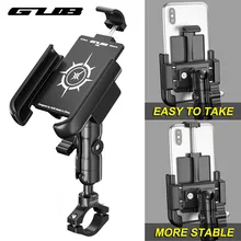 GUB Aluminum Alloy Bike Mobile Phone Holder 360 Degrees Rotation Bicycle Phone Holder Motorcycle Phone Stand Cycling Accessories