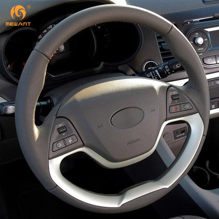 MEWANT для Kia Morning 2011 2016 Picanto 2012 2015 черная крышка рулевого колеса из искусственной