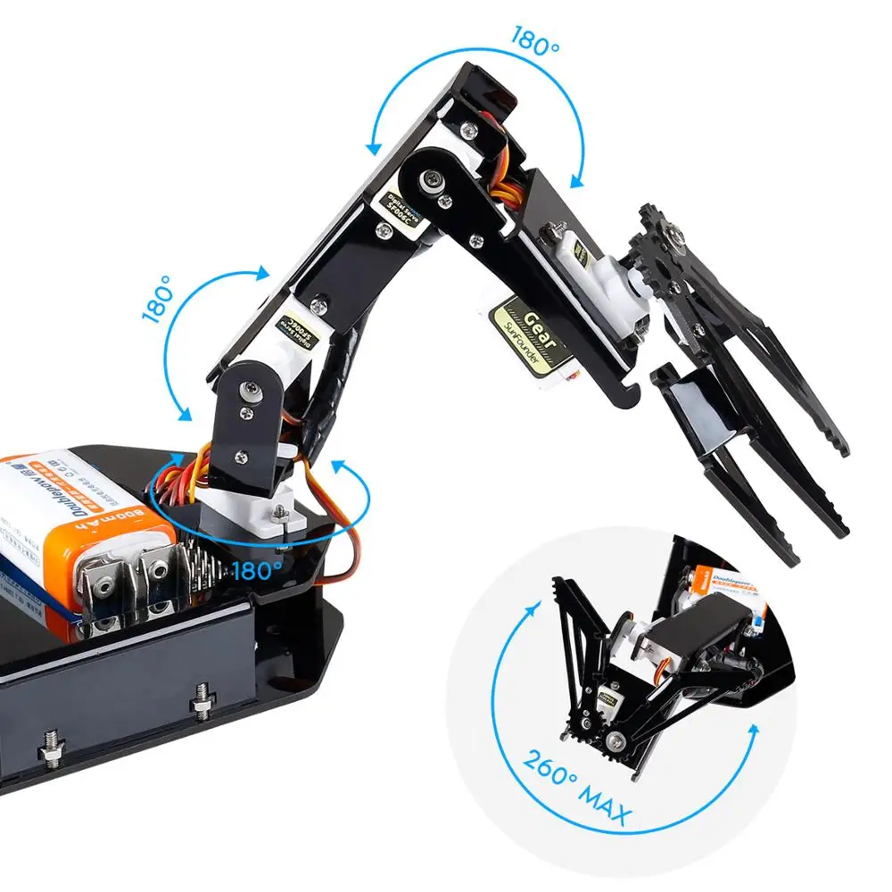 SunFounder Robotic Arm Edge Kit совместим с Arduino R3-роботом для обучения STEM eduction (101 шт.) - купить по