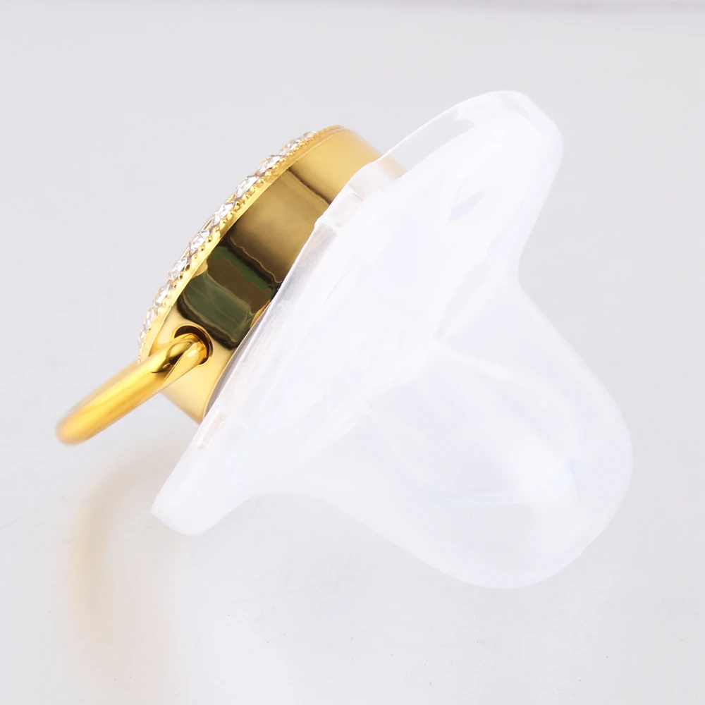 Роскошная детская соска-пустышка в форме короны с бриллиантами на возраст 0-18