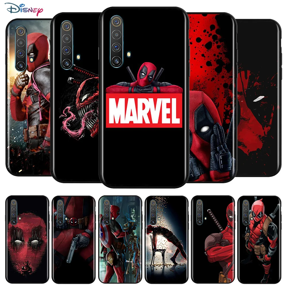 

Marvel Avengers Super Hero Deadpool For OPPO Reno 5 K 4 Lite 3 Pro Plus SE A 10X Zoom 2 Z F ACE 5G TPU Silicone Black Phone Case
