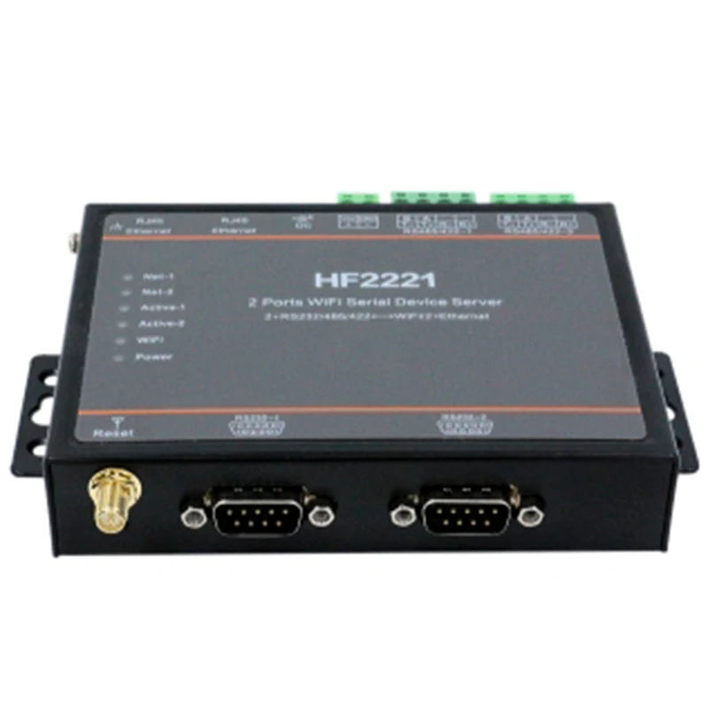 HF2221 2 порта Wifi Серийный Сервер устройств RS232/RS422/RS485 для Ethernet / Wi-Fi F22500 (штепсельная