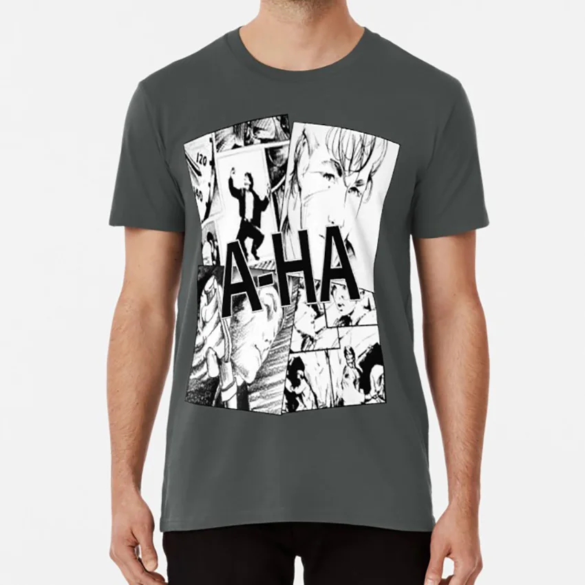 A-HA футболка Ана-a ha берут на себя мне поп-музыки восьмидесятых 80s задняя крышка |