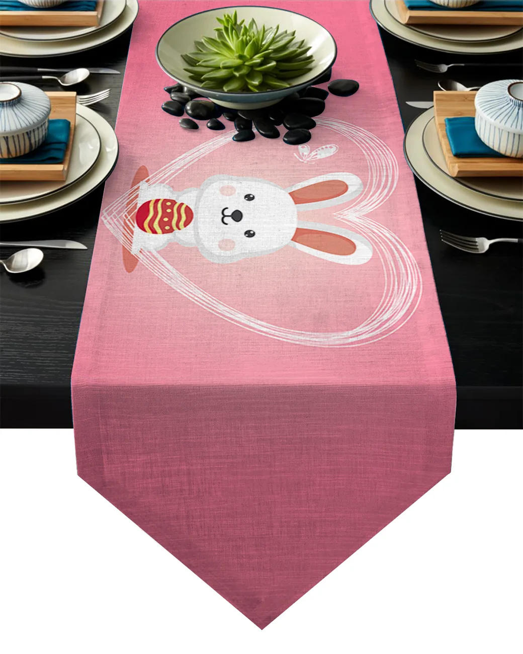 Пасхальный заботливый кролик пасхальное яйцо настольная дорожка Рождество