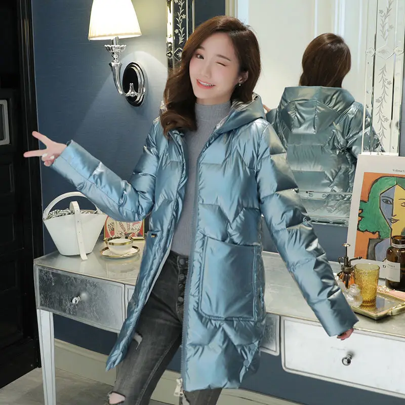 2023  Women Fashion Winter Coat Female Long Slim Thicken Warm Cotton Padded Jackets Parkas Ladies Wadded Outwear Q8