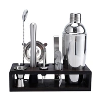 cocktail shaker set 10 piece bartender kit with stand stainless steel cocktail set for home bars silver and black