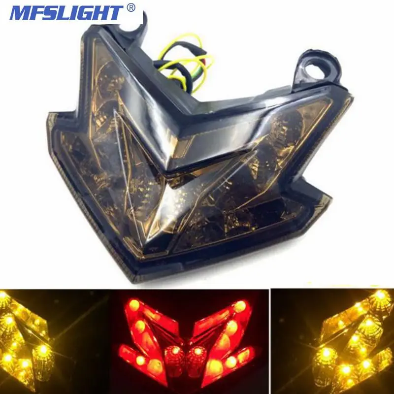Smoke Motorcycle LED Tail Light lights Red Stop Rear Lamp Turn Signals For Kawasaki Z800 ZX-6R Z125 2013 2014 2015 |