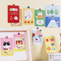 ins cartoon cute flowers animal postcard 15 sheets creative greeting cards diy bedroom wall sticker decorative card photo props