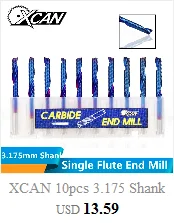 XCAN 10 шт. 3,175 мм хвостовик синий покрытием спираль сферическим концом ЧПУ маршрутизатор бит 0,8/1,0/1,5/2,0/2,5/3,175 мм твердосплавный Фрезер