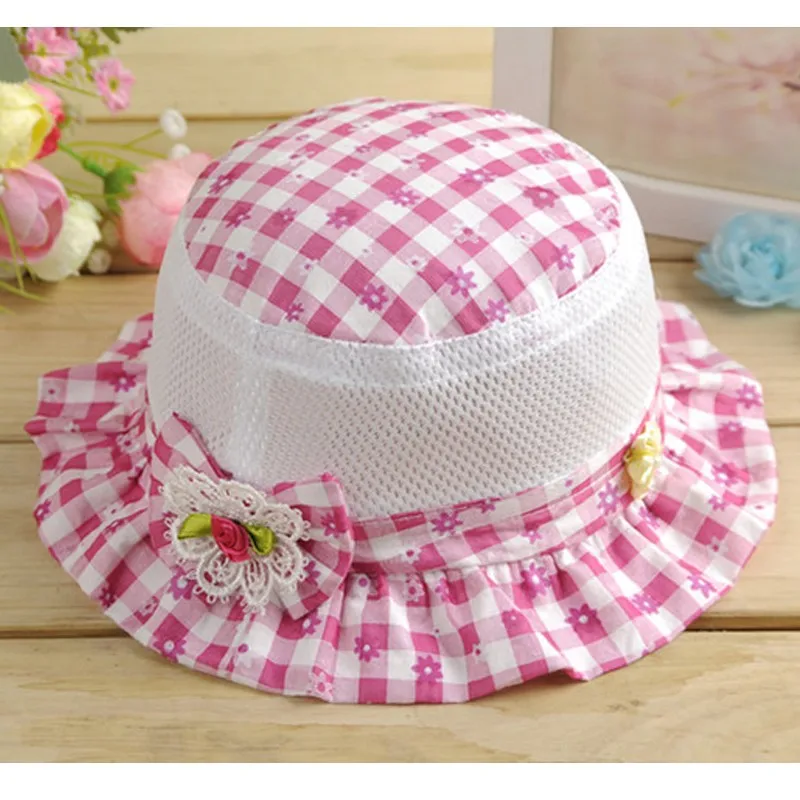 Cute Panama Hats For Girls Lace Princess Bucket Hat Bow Baby Girl Caps Embroidery Sun Cap Spring Summer Accessories | Детская одежда и