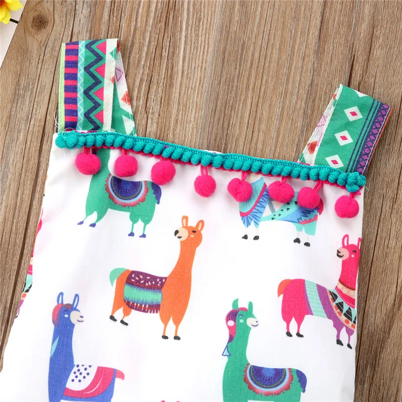 2019 комбинезон с бахромой из альпаки для новорожденных и маленьких девочек Летний