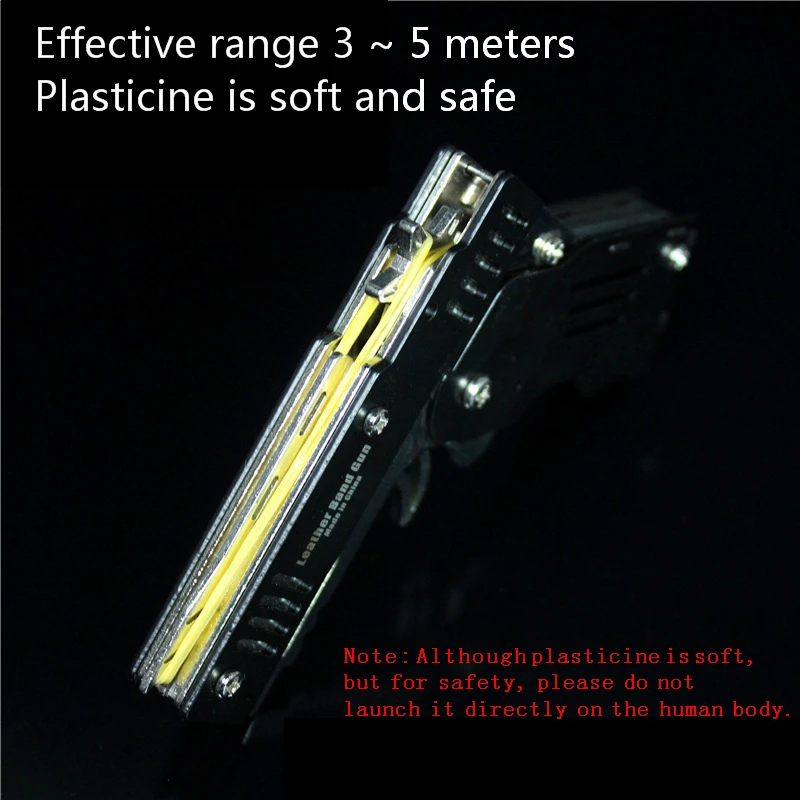 Мини складной шестигранный пистолет с резиновой лентой может держать брелок все