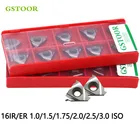 10 шт. 16IR 16ER 1,01,51,752,02,53,0 ISO GH01 токарные инструменты для нарезания резьбы карбидная вставка для токарного станка инструмент для Медь алюминий