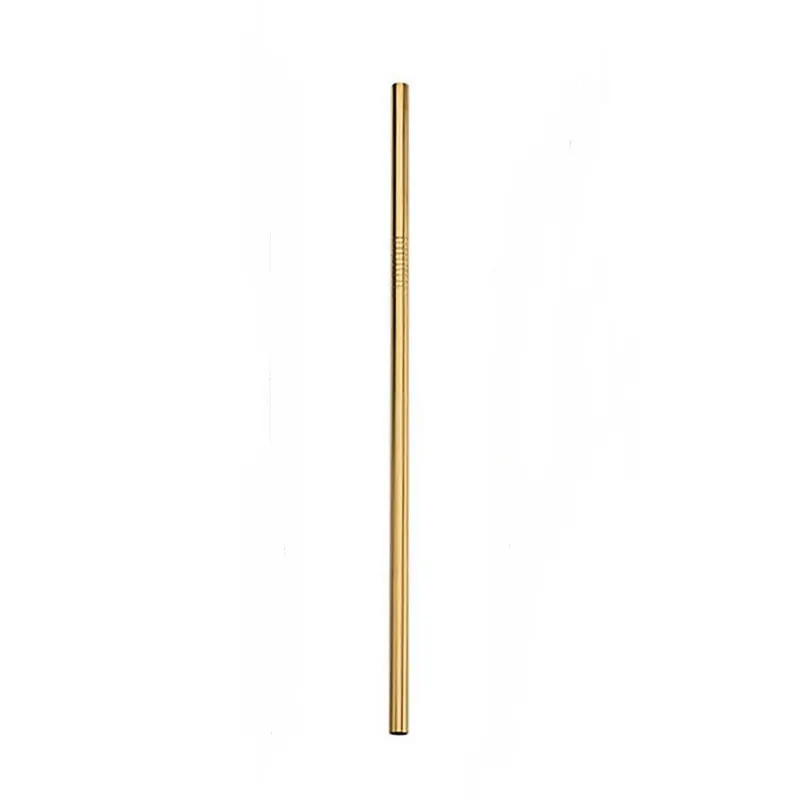 Urijk Reusablew Drinking Straw Colorful Straw Silicone Sleeve With Clear Brush Bar Supplies Stainless Steel Straw High Quality - Цвет: gold straight
