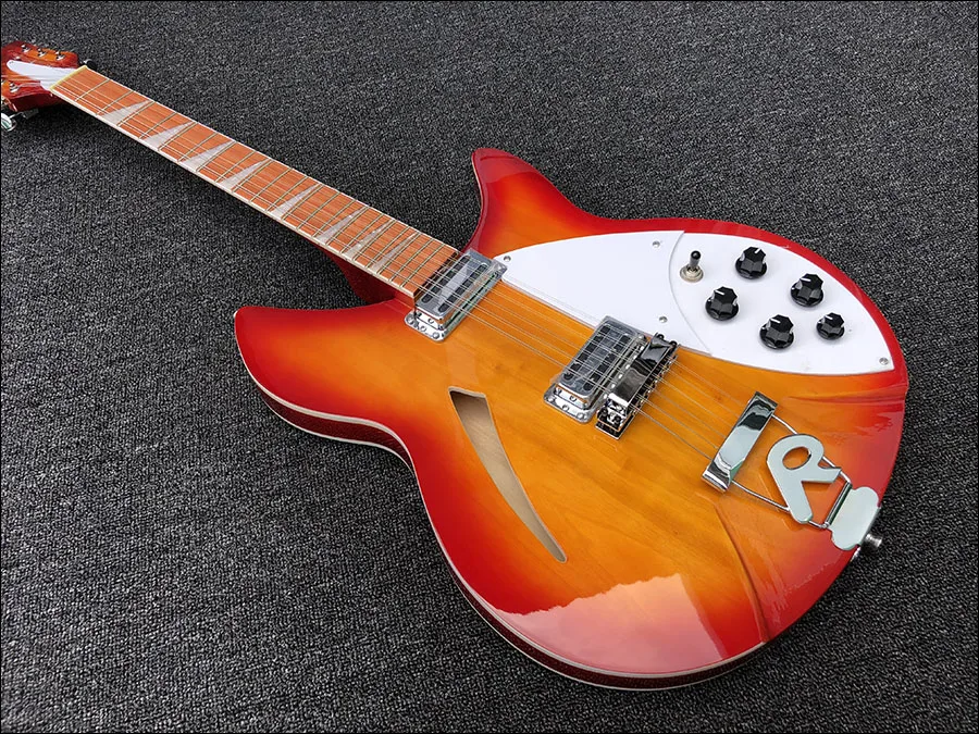 High quality 12 String Electric Guitar, Ricken 360 Electric Guitar,Cherry red Burst body,Rosewood fingerboard,free shipping