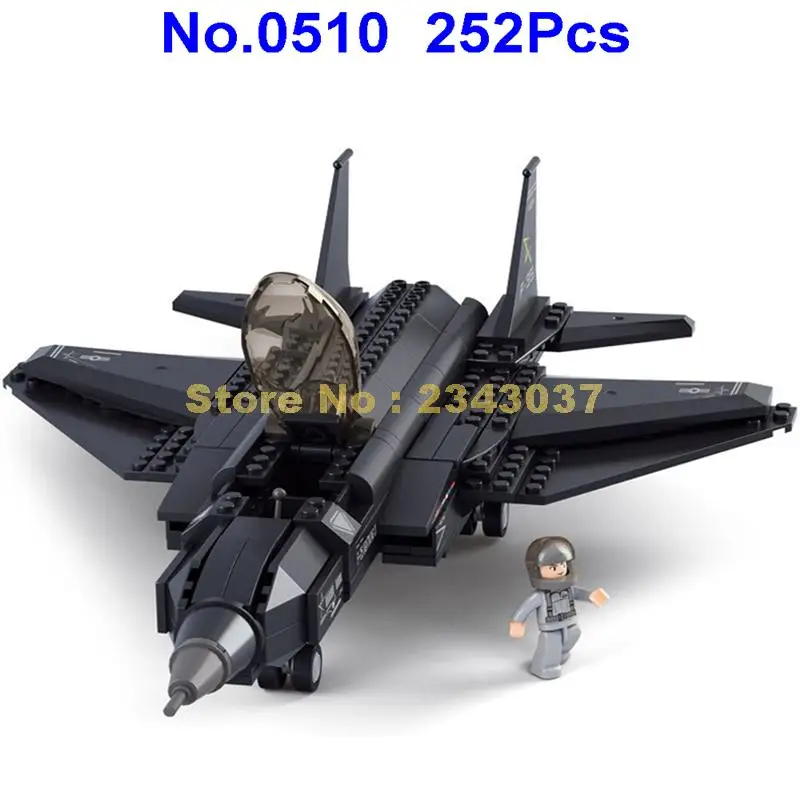 Sluban 0510 252 шт. войны Военный корабль истребитель F 35 Lightning строительные блоки