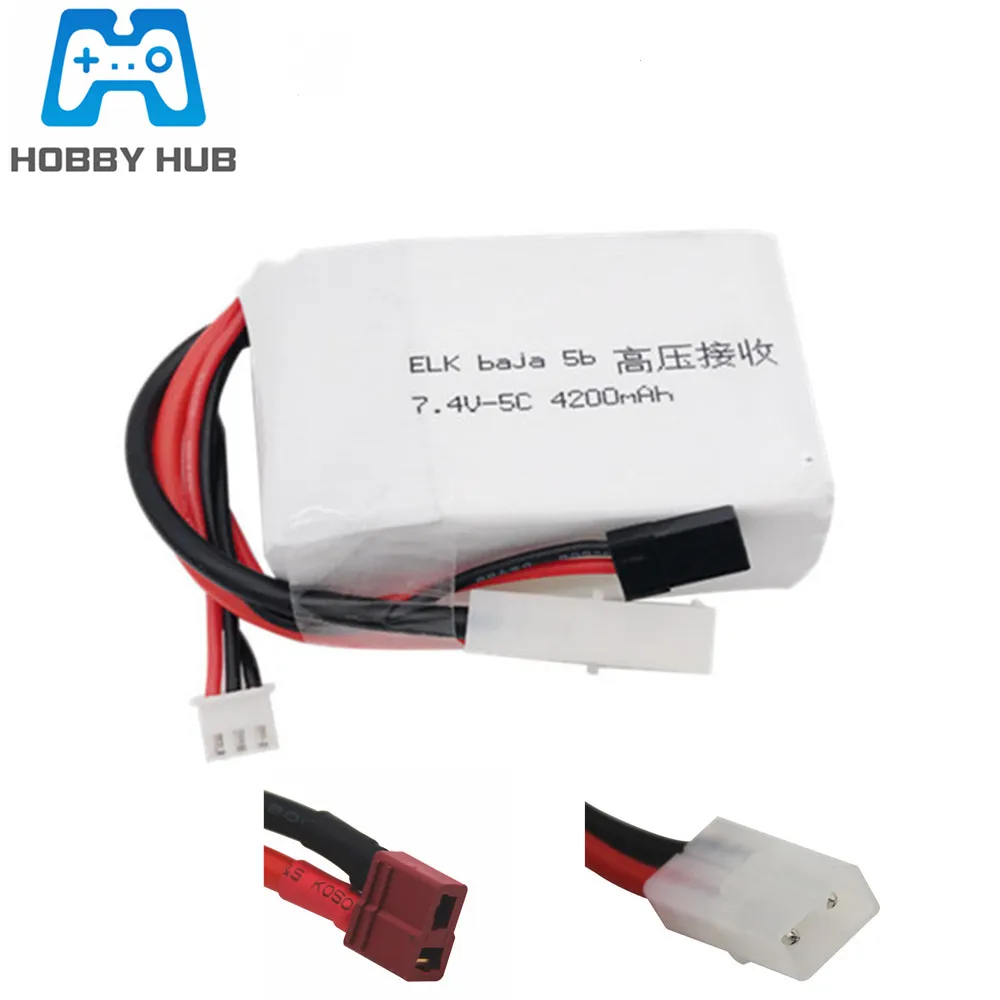 LiPo аккумулятор 7 4 В 4200 мАч 5C 2S для ELK-RACING Baja Rc модель автомобиля 2s Lipo высокое
