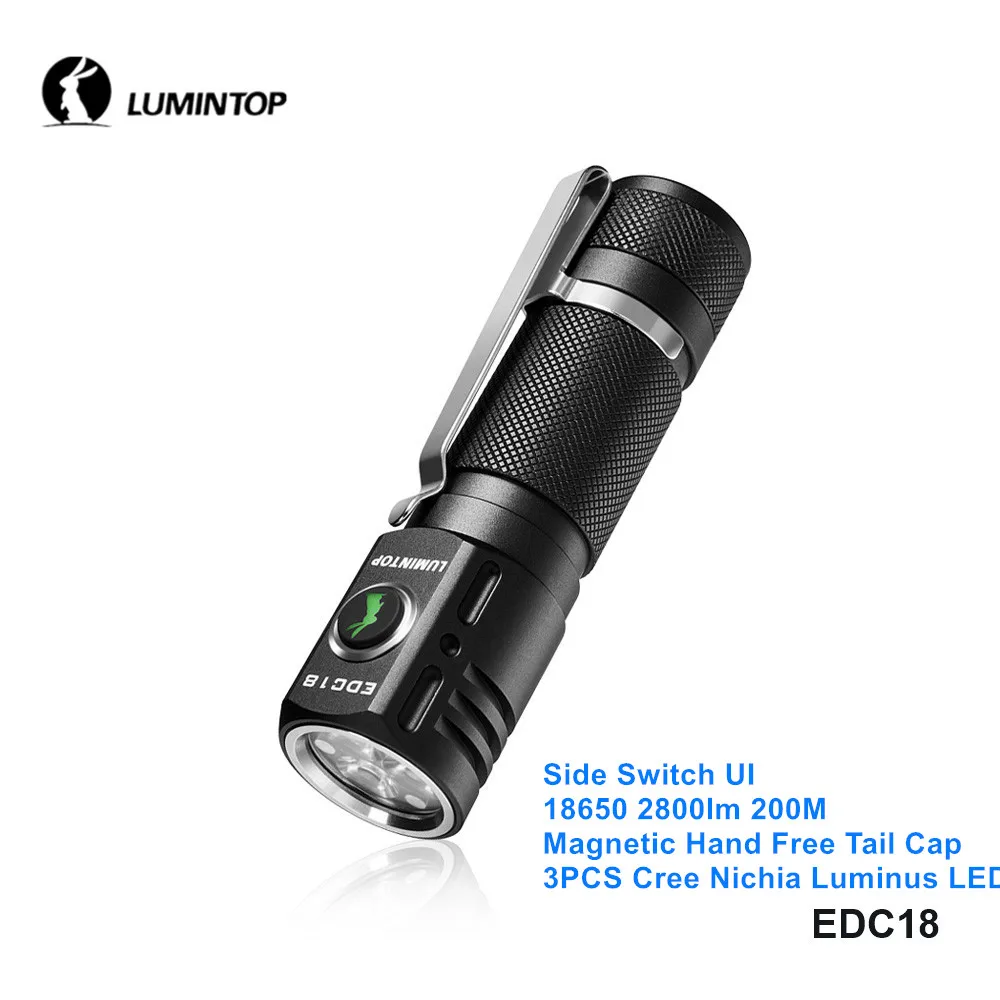 Люминесцентный EDC18 Cree Nichia 219CT Luminus высокое Мощность 18650 фонарик магнит яркий
