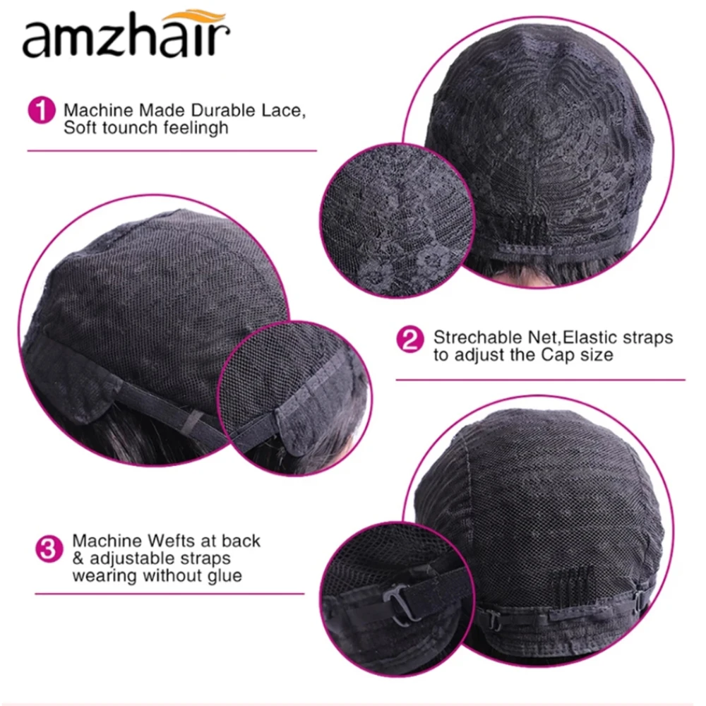 Недорогие перуанские парики из человеческих волос с волнистым кружевом спереди