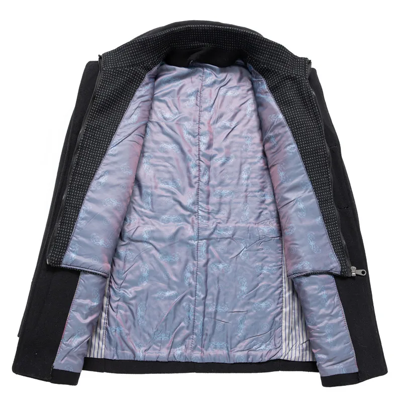 Зимнее шерстяное пальто для мужчин 2019 Новое деловое повседневное плотное со