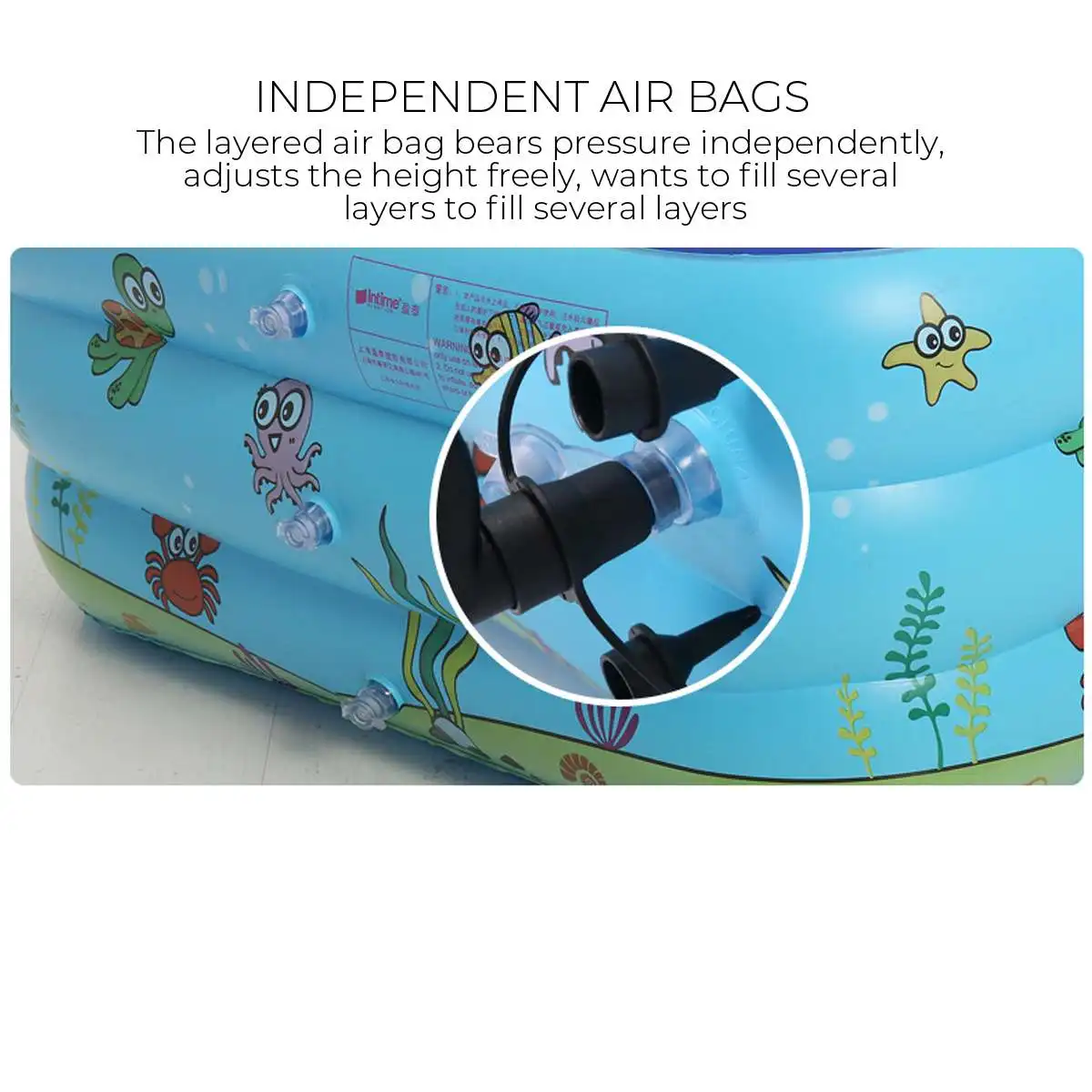 

130-262cm Family Outdoor Indoor Paddling Pool Kids Inflatable Square Swimming Pool Thickening Children Big Bathing Tub