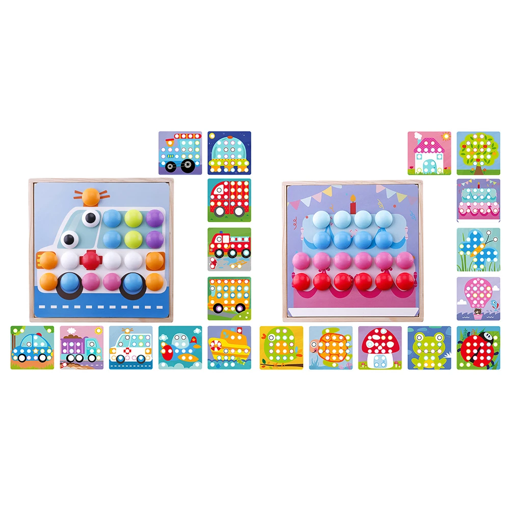 

DIY Color Mushroom Beading Jigsaw Puzzle Game Child Early Education Educational Toys Baby Color Recognition Educational Toys