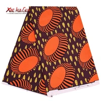 african print fabric orange waxing floral texture polyester fit 6 yards ankara sewing home couple sexy dress fp6423