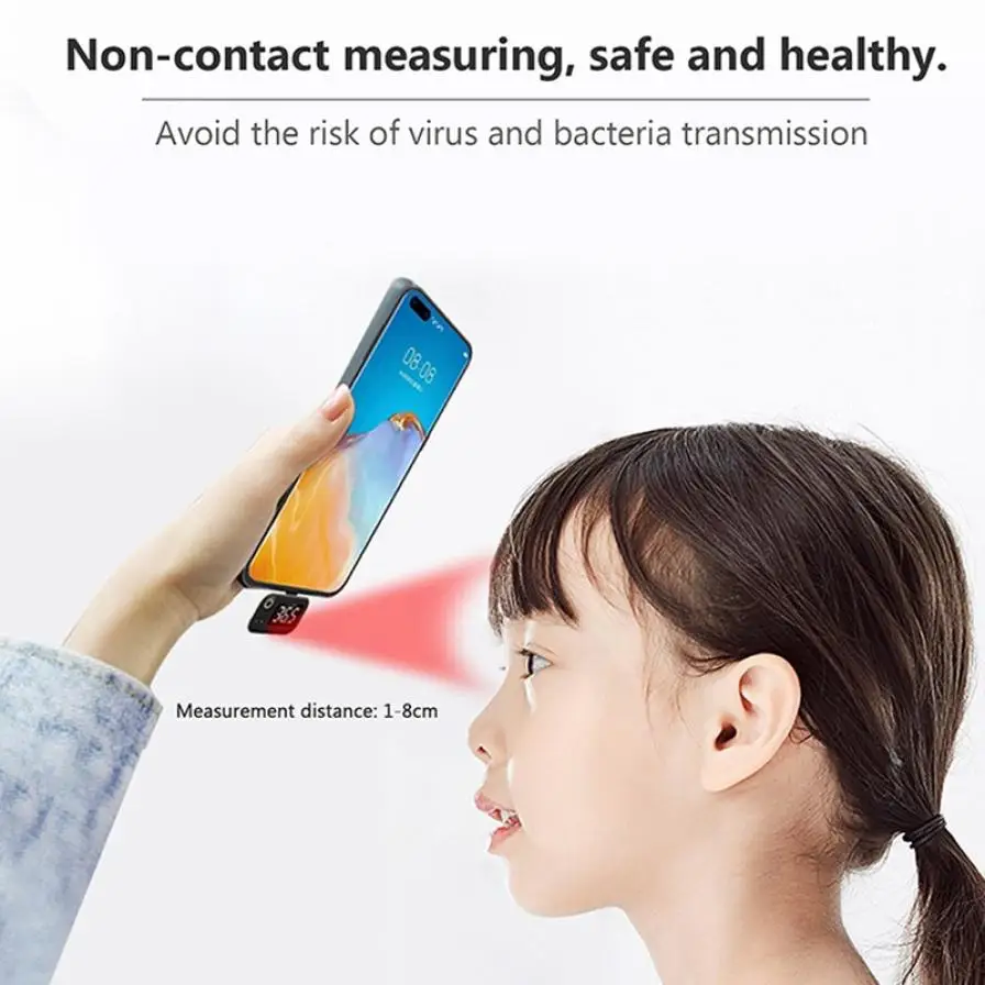 

USB Smart Thermometer USB Intelligent Thermometer Portable Mini Cell Phone Thermometer Non-contact Type Infrared USB Thermometer