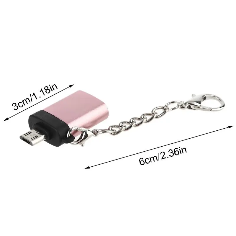 

Metal Micro USB Male to USB 3.0 Female OTG Adapter Converter With Chain for Cellphone Smart Phones Tablet U Disk Keyboard Card