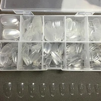 500pcs clear oval full cover false nails diy nail art transparent fake nail tips
