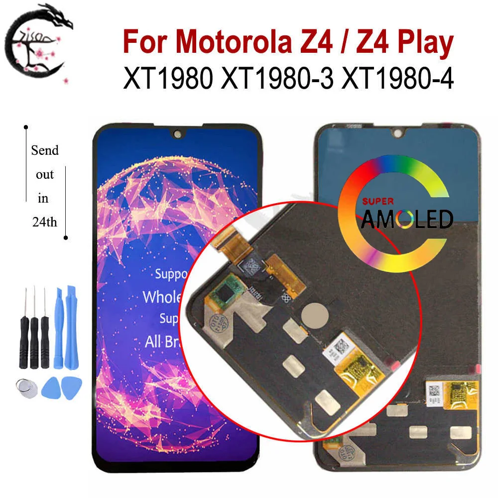 Moto Z4 ЖК-дисплей для Motorola Дисплей Play ЖК-экран Сенсорный дигитайзер в сборе XT1980 XT1980-3