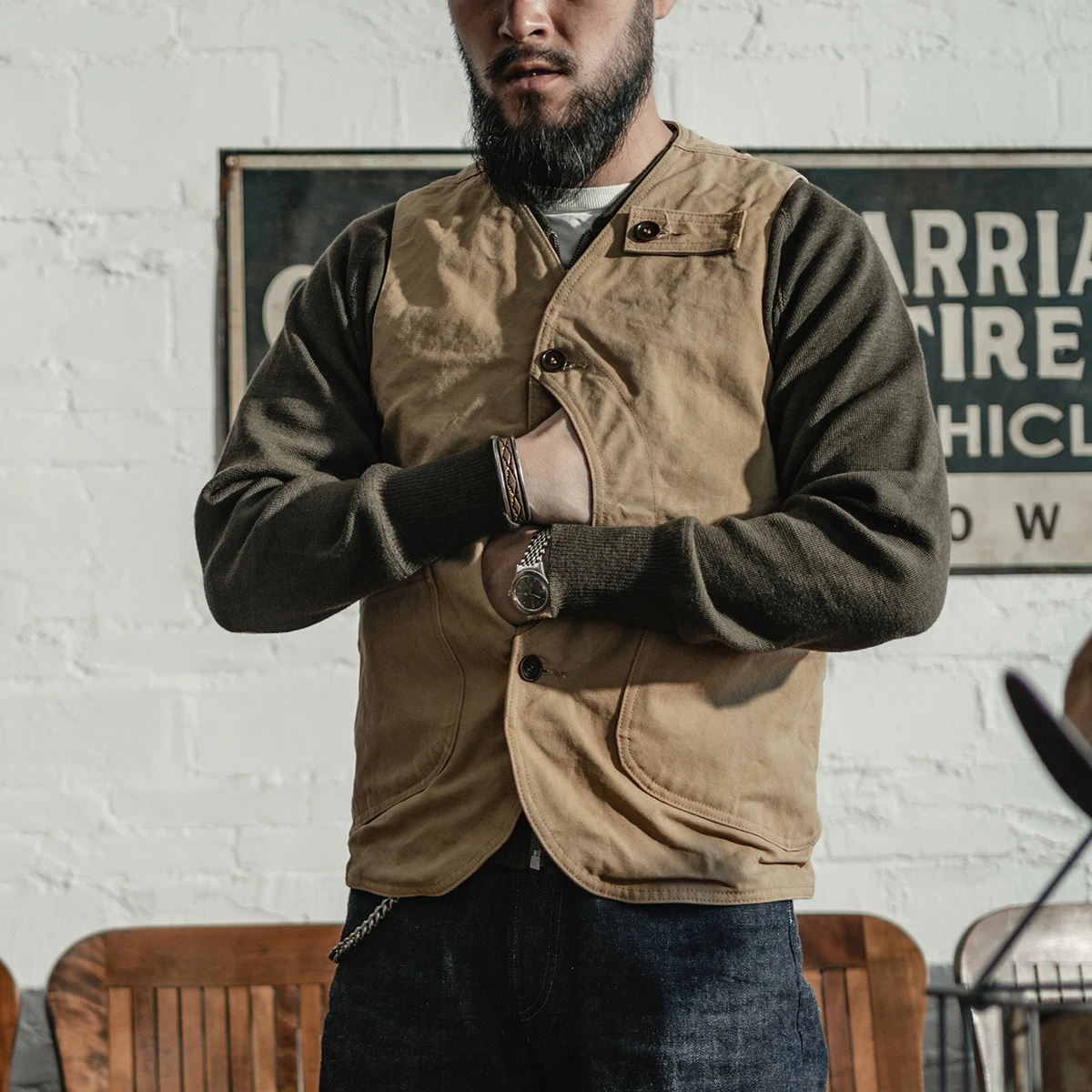 

Охотничий Жилет Bronson 1930s с карманом для игр, Холщовый жилет для рыбалки на открытом воздухе 16 унций