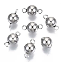 100 pcs 304 stainless steel connectors round ball links findings for diy bracelets necklaces charms jewelry making accessories