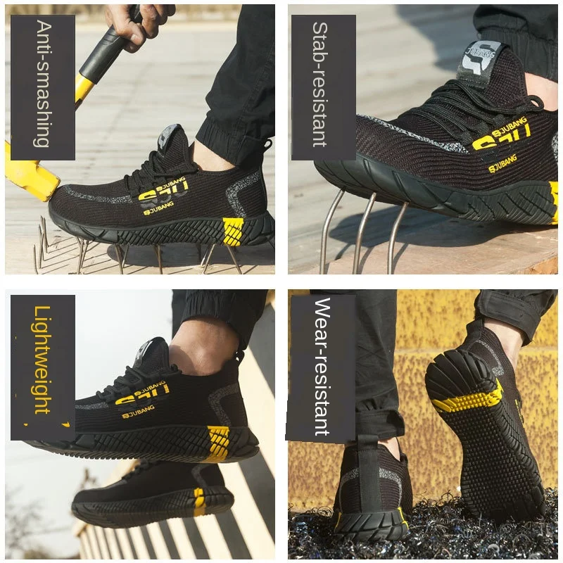 

Men Safety Shoes Boots Breathable Work Shoes Indestructible Safety Sneakers New Design Plus Size Non-slip Big Size 48