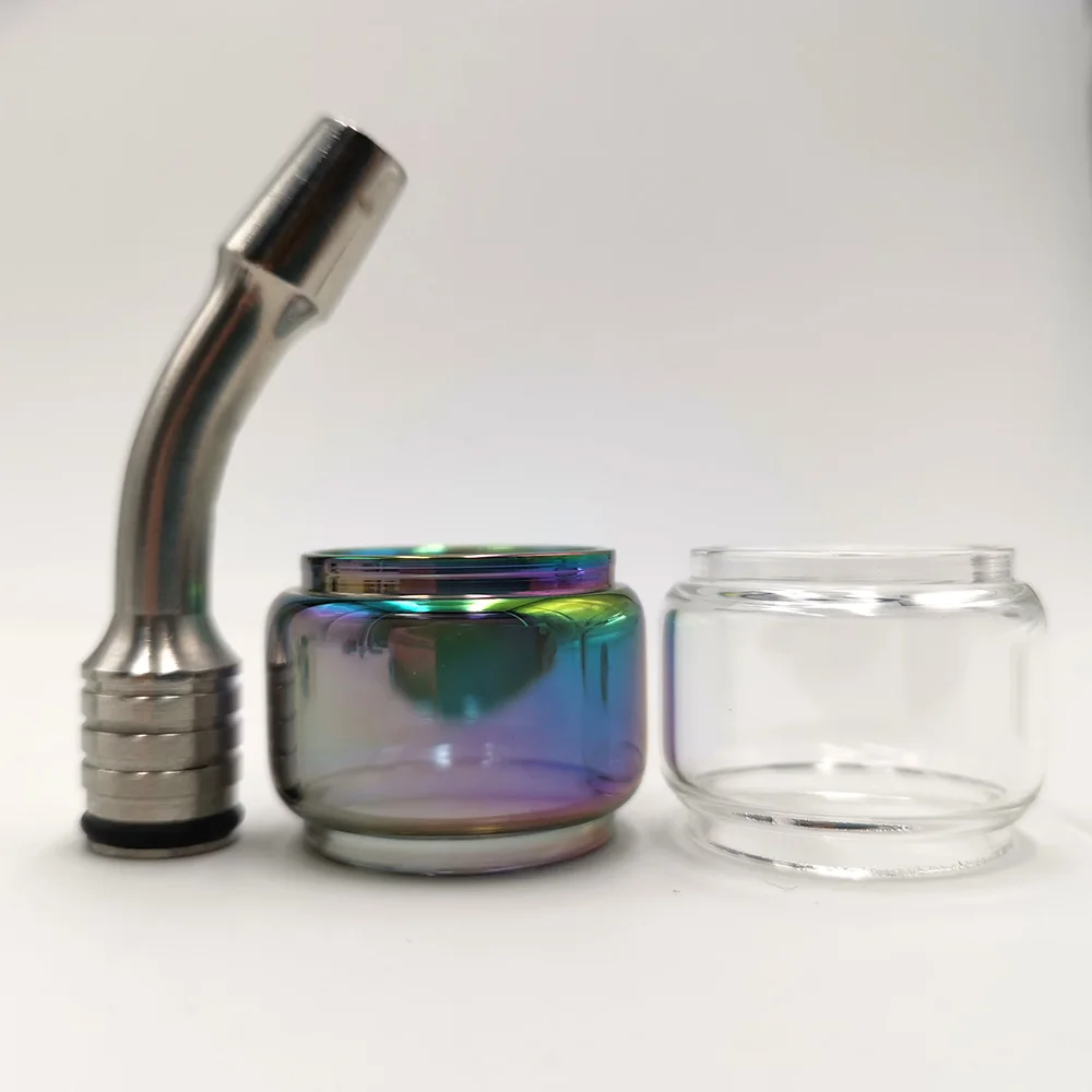 Замена 1 шт. Нержавеющая сталь длинный мундштук пирекс + 2 расширить Радуга Пузырь