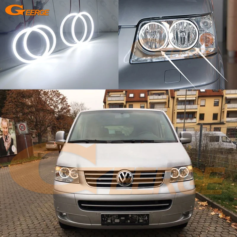 Для Volkswagen VW Transporter Caravelle T5 2003-2009 ультра яркий SMD светодиодный комплект колец