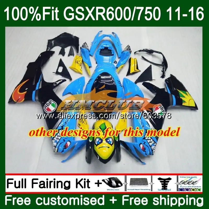 

Injection For SUZUKI GSXR 750 600 GSXR600 11 12 13 14 15 16 Nice yellow 8CL.55 K11 GSXR750 2011 2012 2013 2014 2015 2016 Fairing