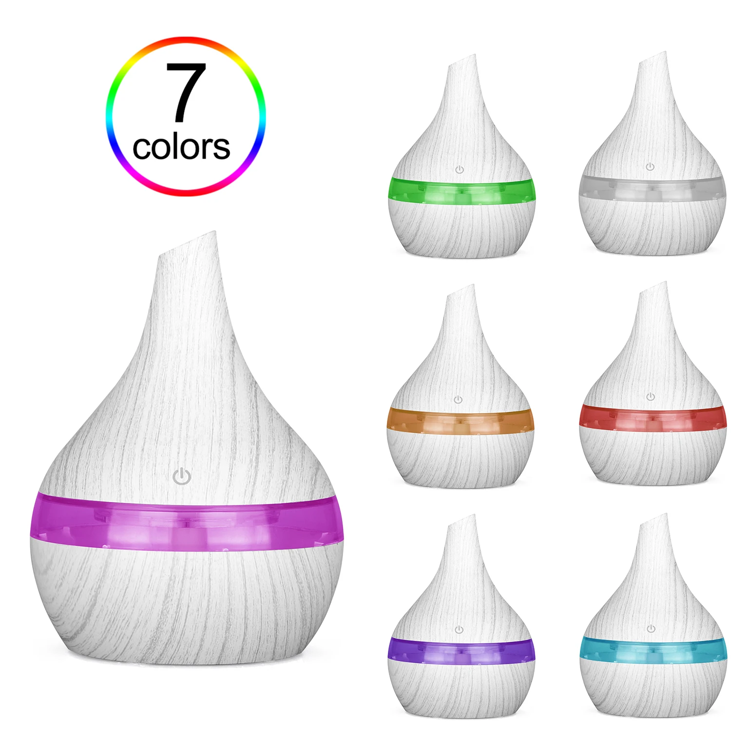 

Electric Air Humidifier Ultrasonic Aroma Essential Oil Diffuser Wood Grain Cool Mist Maker LED Light Usb For Home Office Fogger