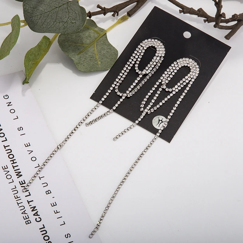 Junlead модный дизайн ZA длинная Серебристая цепочка Висячие массивные серьги