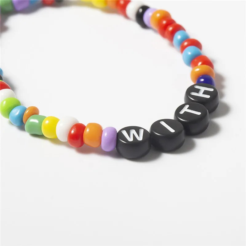 Сделай это с любовью полимерное письмо бусины цветная Подвеска Браслеты Набор