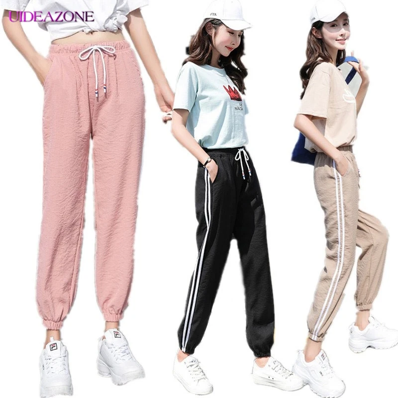 Женские спортивные брюки UIDEAZONE модные повседневные с боковыми полосками и