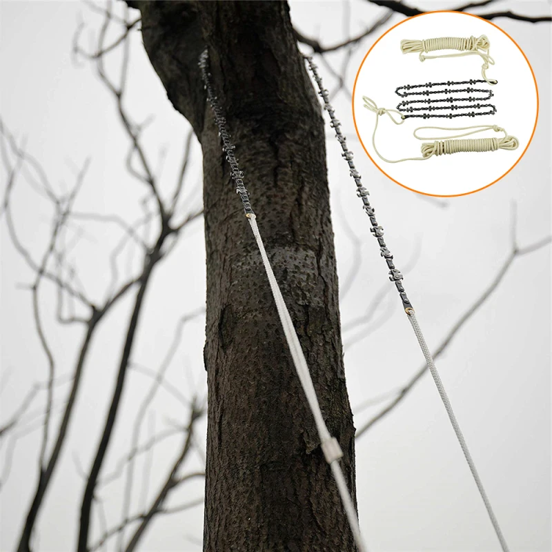 

48 Inch Hand Chain Saw with Blade Sharpener Ropes Throwing Weight Pouch Folding Pocket Chain Saw for Camping Survival Hunting