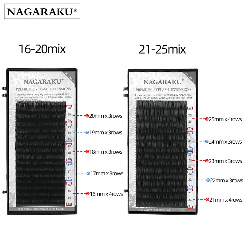 NAGARAKU норковые ресницы макияж Maquiagem 27 чехлов партия 7-25 мм Смешанные